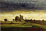 Farmhouse Canvas Paintings - Landscape with Farmhouse